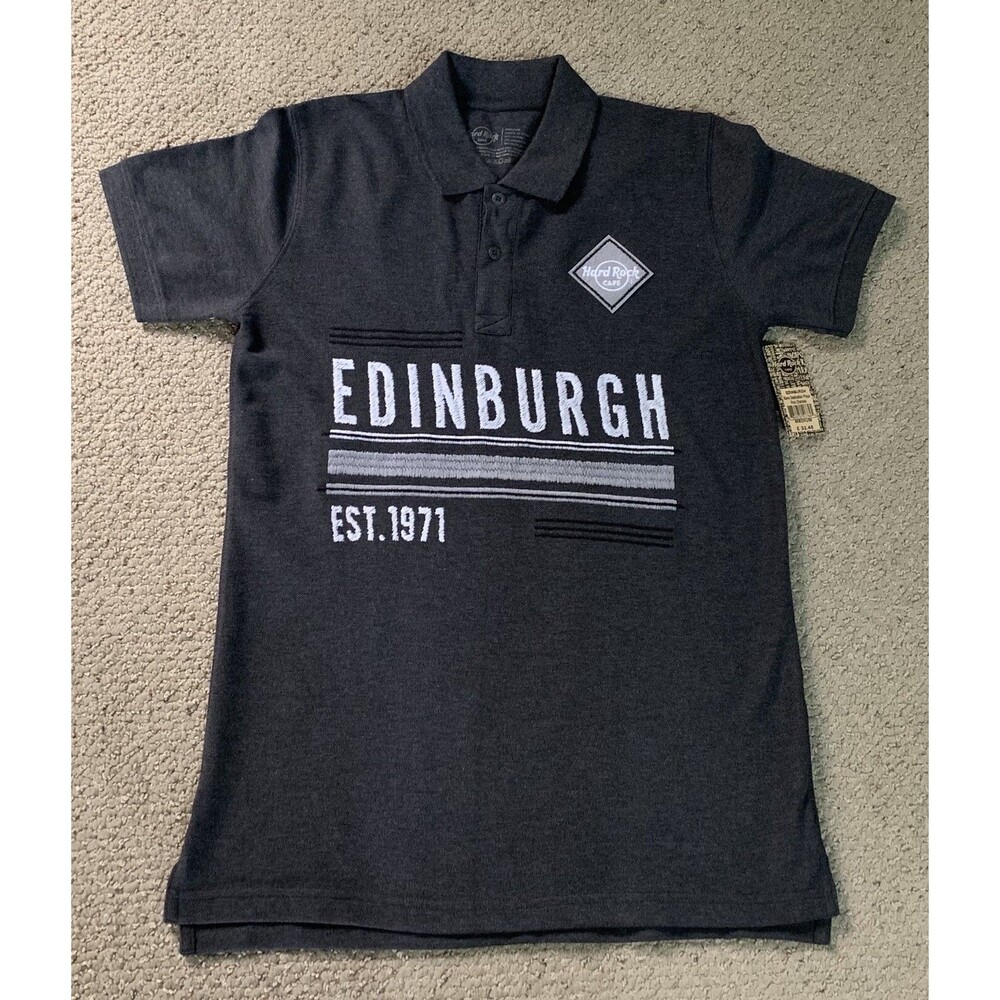 Hard Rock Cafe EDINBURGH Stitched Collared Polo Shirt Unisex Adult Medium NWT